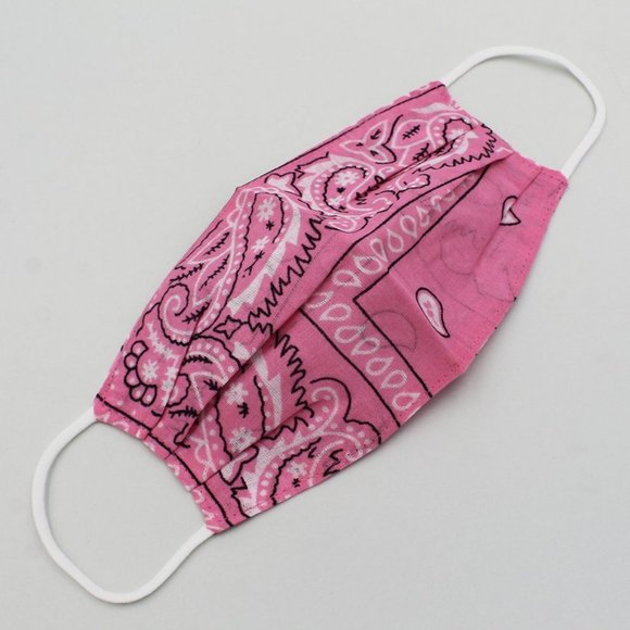 Pink Paisley Print Bandana Face Mask - 5 LEFT !! - Picture 1 of 4